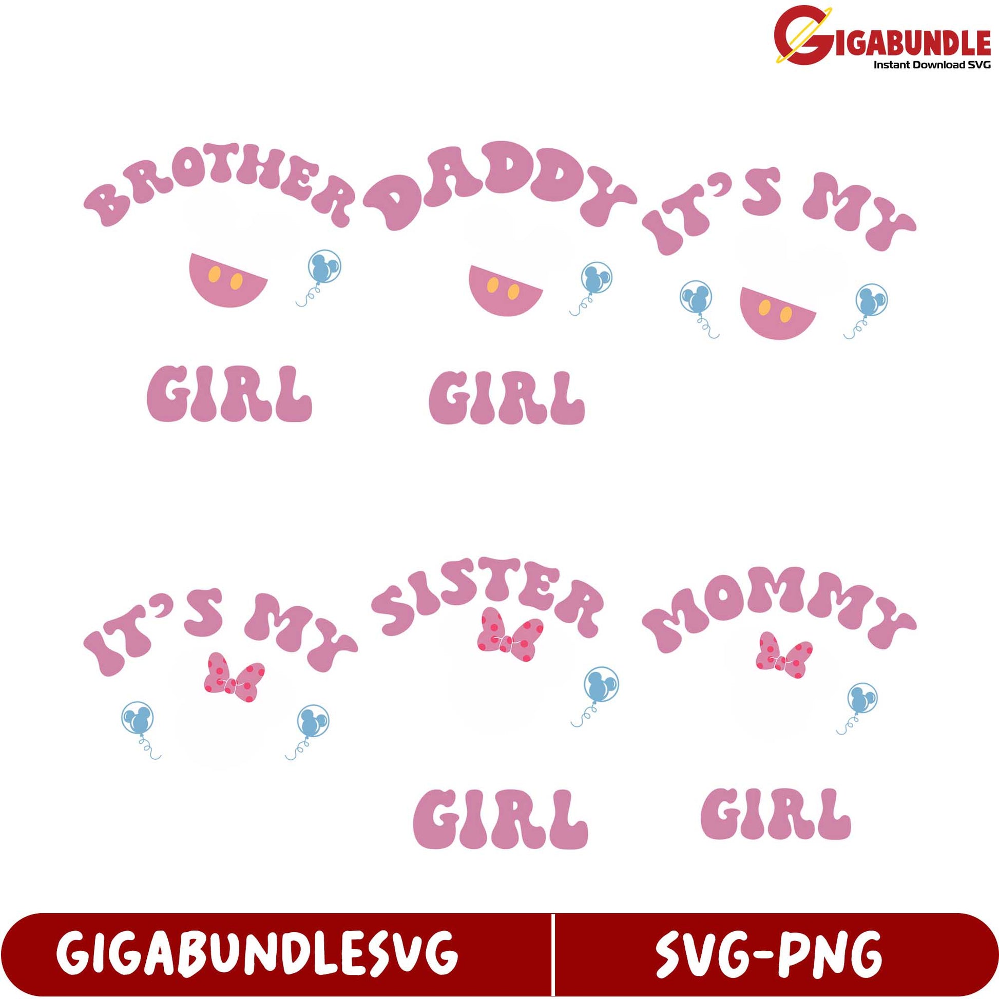 Adorable SVG Bundle Family Titles for Baby Girl Projects