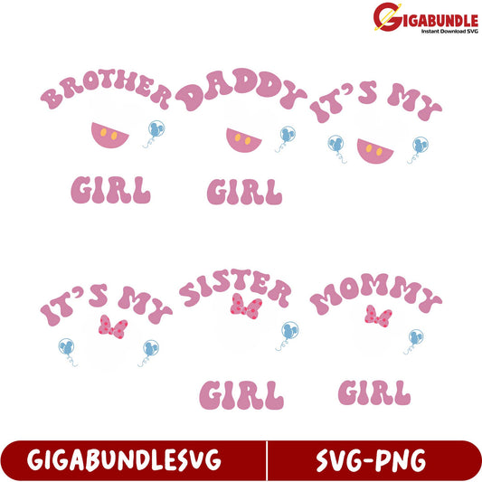 Adorable SVG Bundle Family Titles for Baby Girl Projects