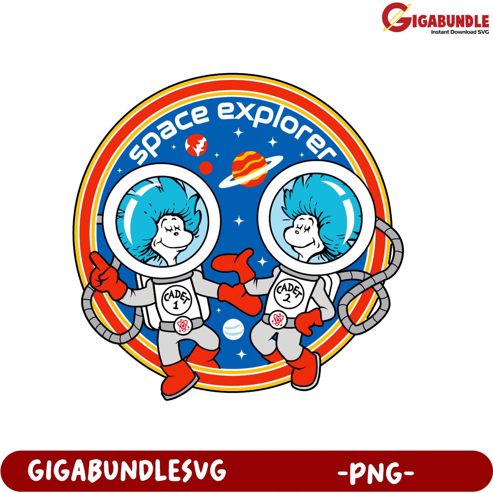 Adorable Space Explorer Cadets PNG Graphic for Kids' Projects