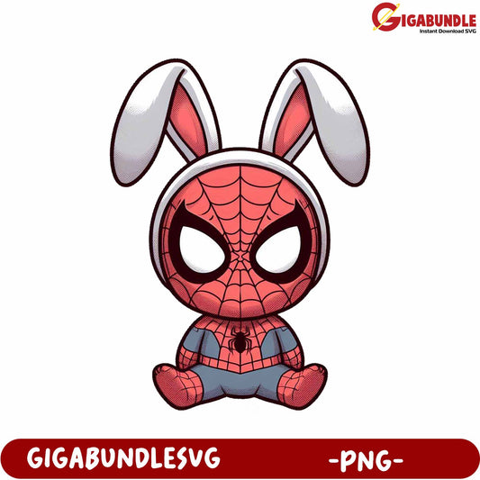 Adorable Spider-Man Bunny Character PNG for Creative Projects