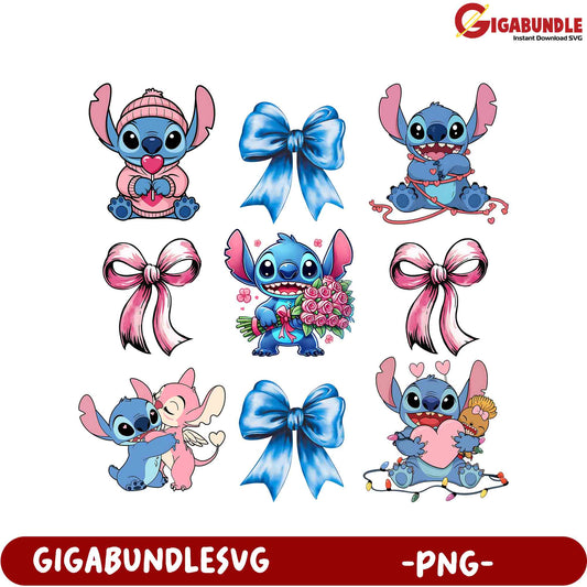 Adorable Stitch PNG Clipart Set  Fun & Cute Character Designs