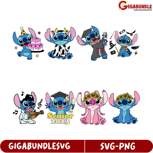 Adorable Stitch SVG Bundle for Celebrations & Graduations 2023