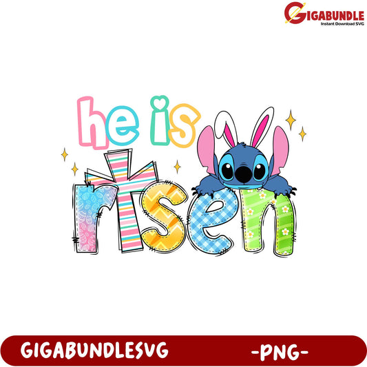 Adorable 'He is Risen' PNG Design with Cute Character Art