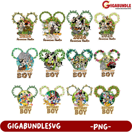 Adventure Awaits Birthday Boy PNG Bundle - Disney Designs