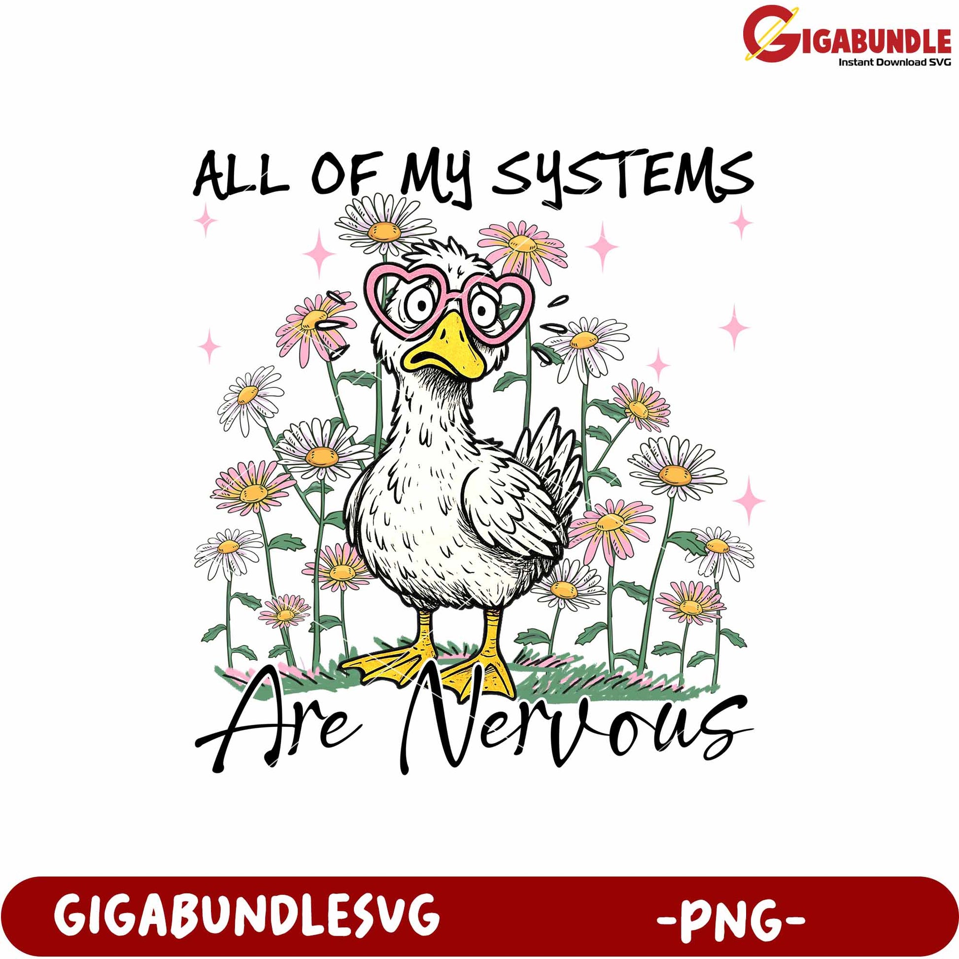 All of my systems are nervous png, anxious duck png, glitchy ai face png