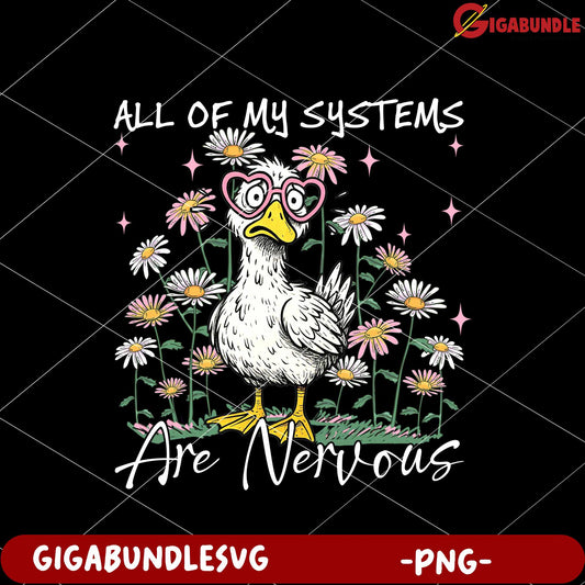 All of my systems are nervous white png, anxious duck png, glitchy ai face png
