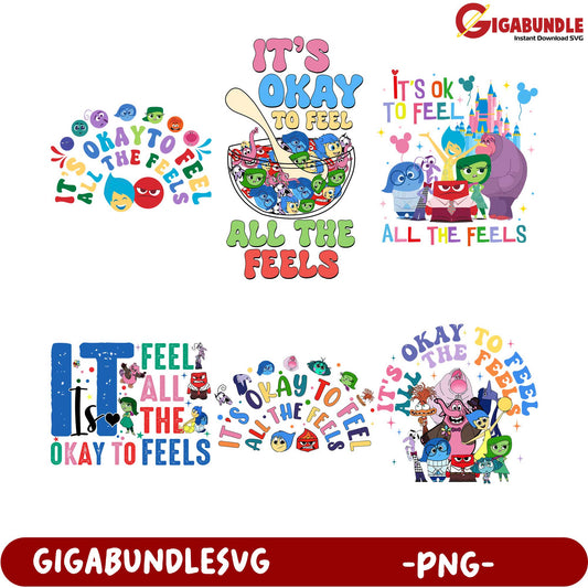 All the Feels PNG Bundle - It's Okay to Feel Creative Designs