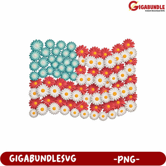 America flag made by flower png, floral usa flag png, patriotic flower arrangement png