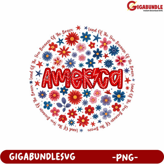America flower png, patriotic flower png, usa floral png