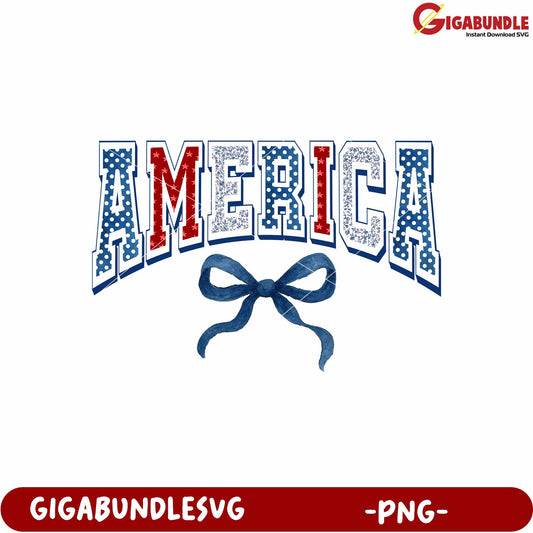 America letters and the bowtie png, american flag png, patriotic bowtie png