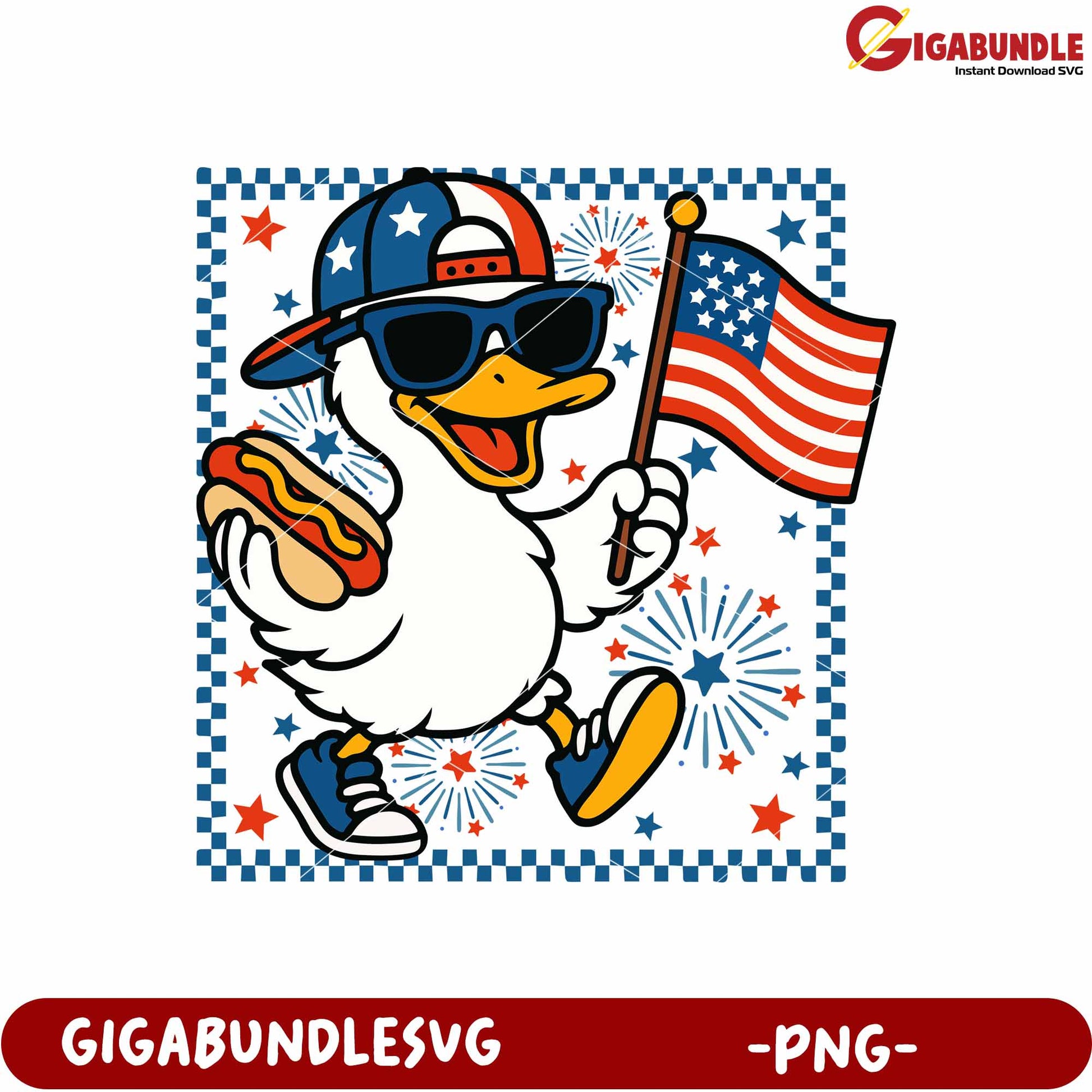 American boy png, patriotic boy png, funny goose png