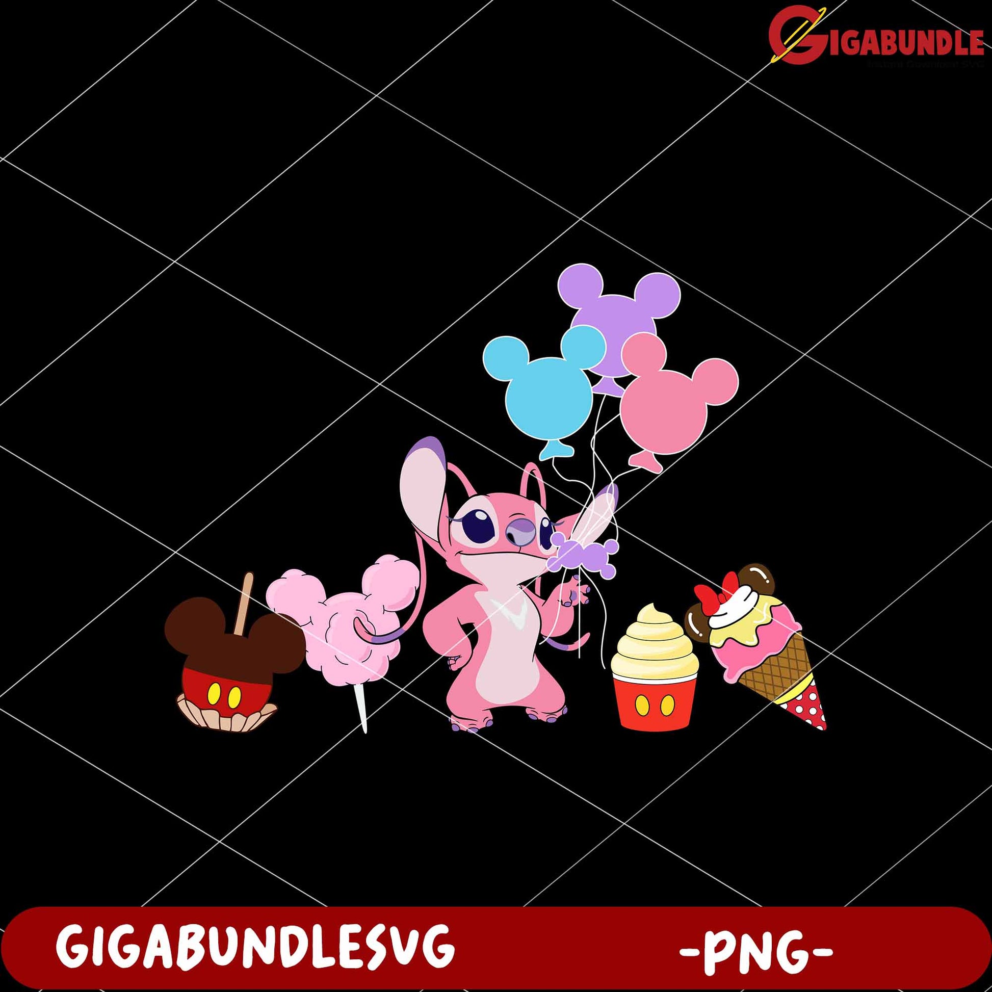Angel ice cream png, lilo and stitch png, disney cute food png