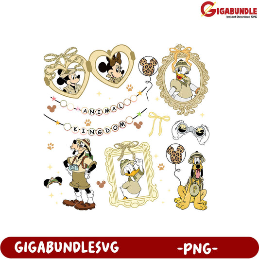 Animal Kingdom Character Frames and Decorations PNG Design