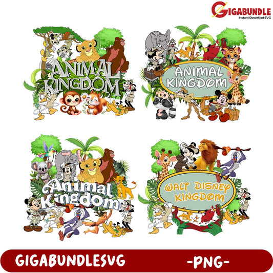 Animal Kingdom PNG Bundle - Disney-Themed Designs for Crafts