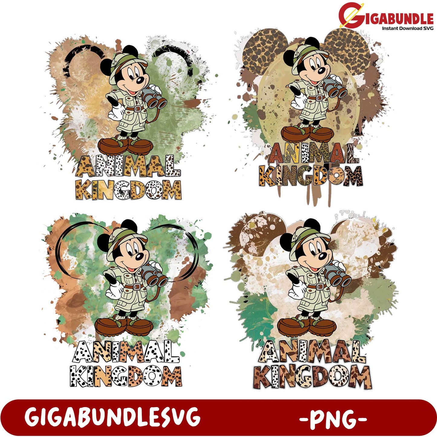 Animal Kingdom PNG Bundle Cute Mickey Mouse Designs for DIY
