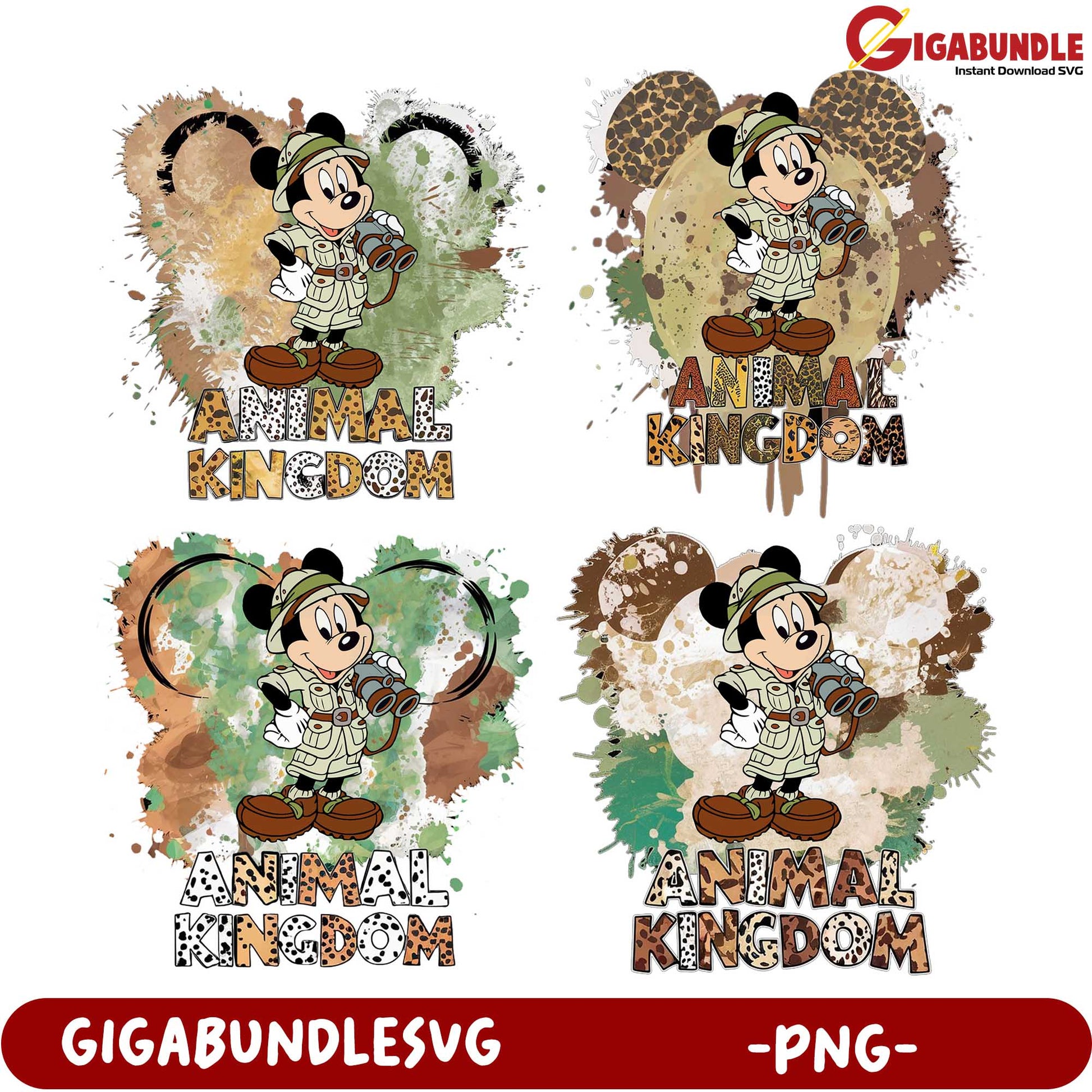 Animal Kingdom PNG Bundle Cute Mickey Mouse Designs for DIY