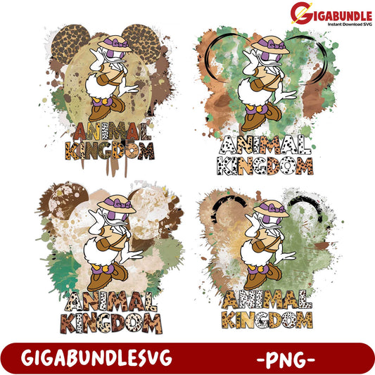 Animal Kingdom PNG Bundle – 4 Colorful Designs for Your Projects
