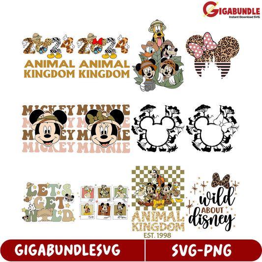 Animal Kingdom & Disney SVG Bundle  Fun Mickey Minnie Designs