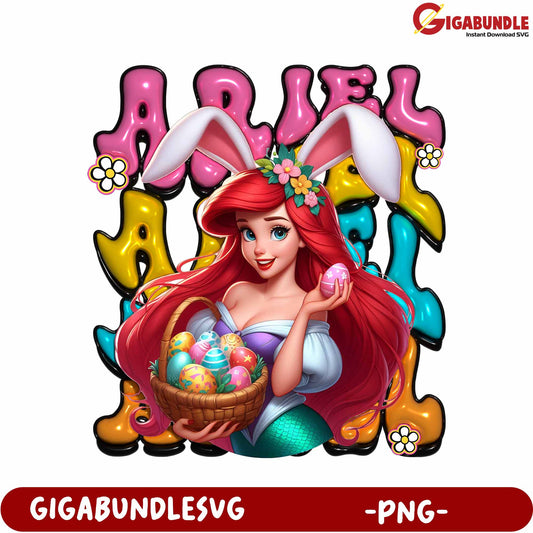 Ariel Easter Bunny PNG Design for Creative Projects and Crafts