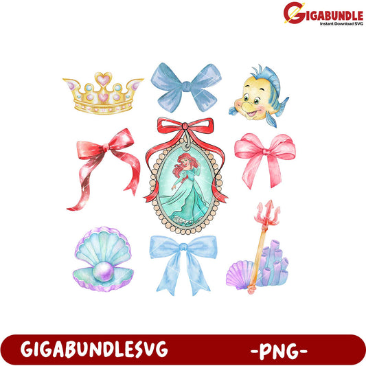 Ariel and Friends Cute Disney PNG Clipart Collection