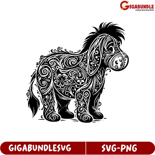 Artistic Floral Donkey SVG Design for Creative Projects and Crafts