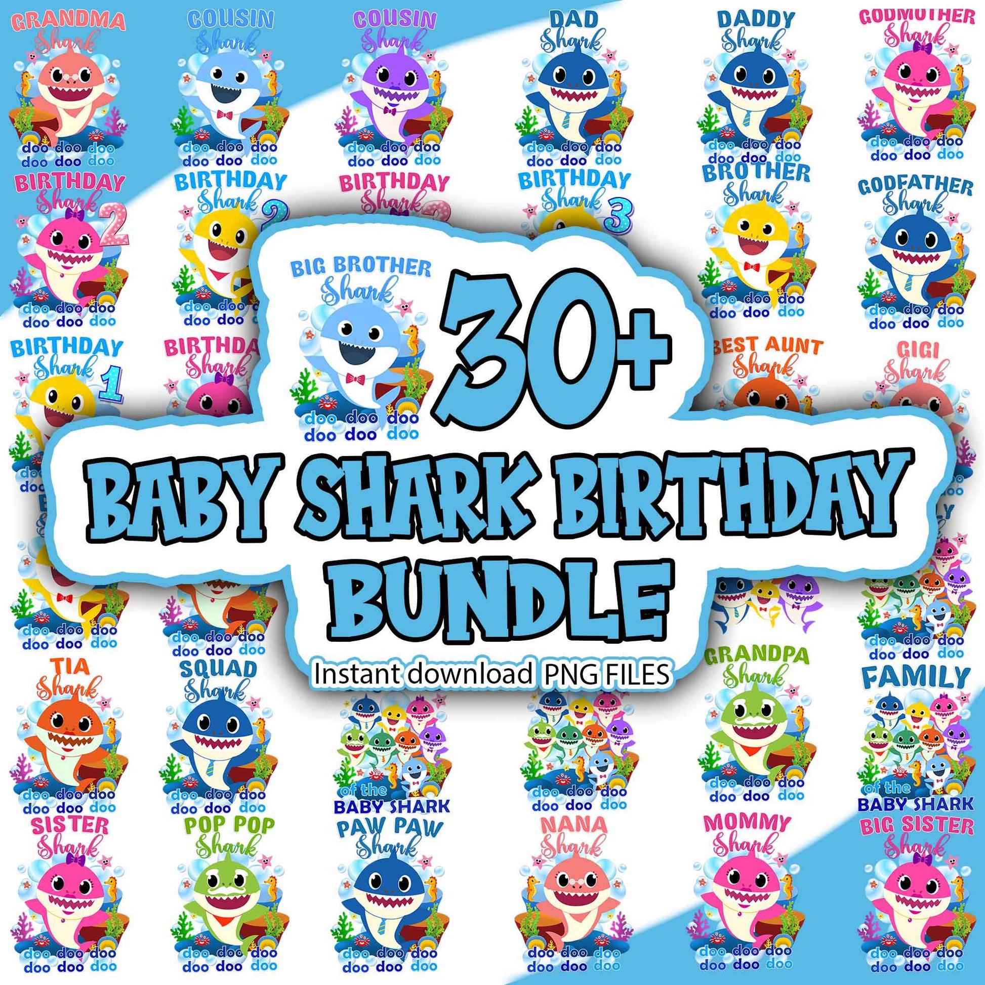 Baby Shark Birthday Bundle Png