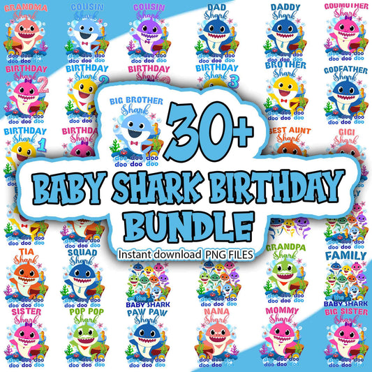 Baby Shark Birthday Bundle Png