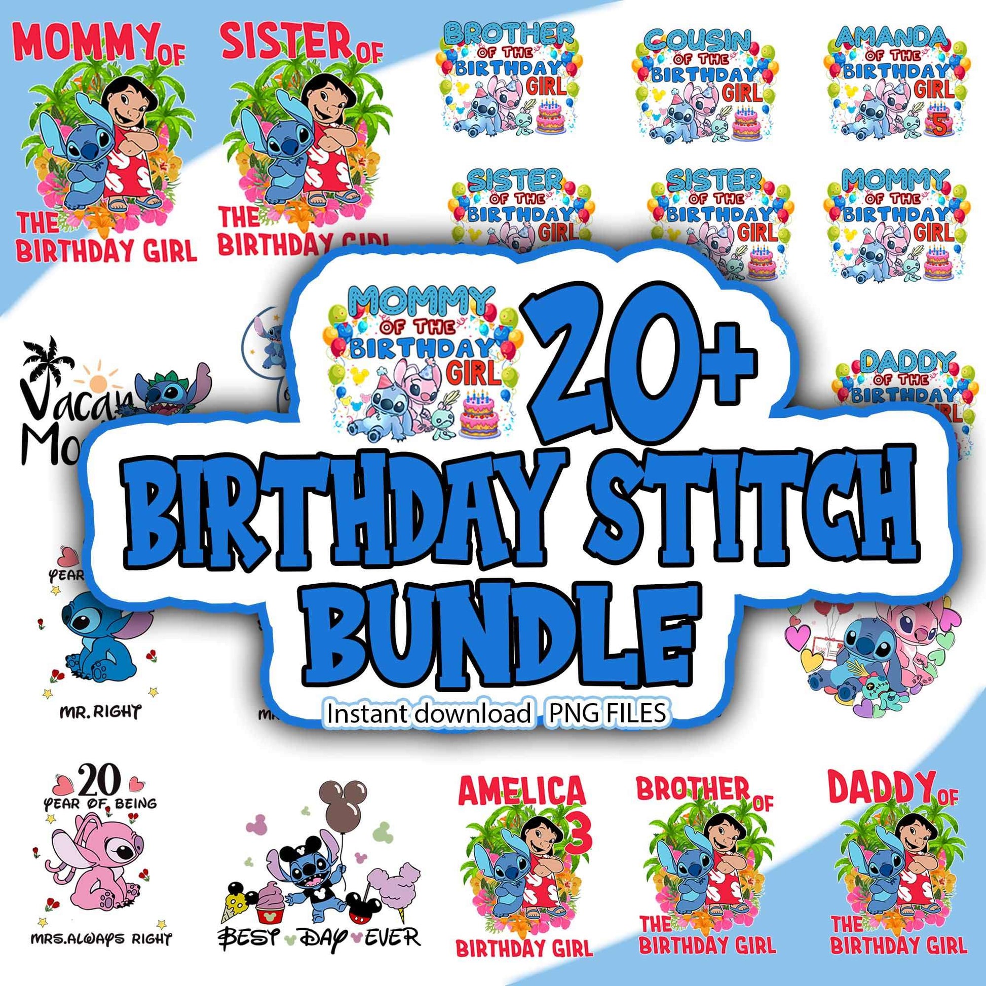 20+ Birthday Stitch Bundle Png