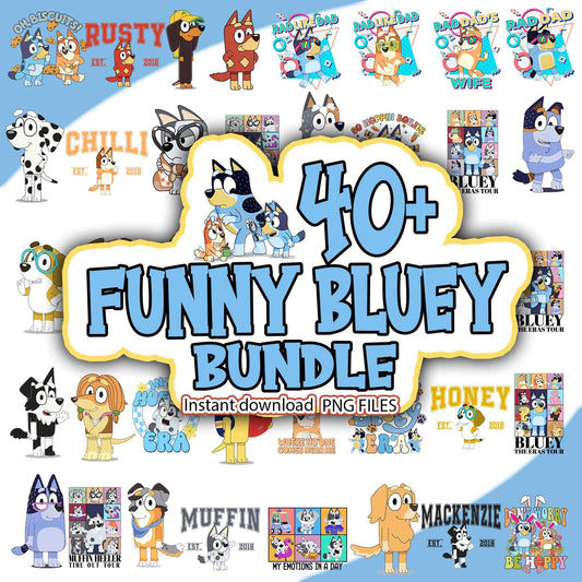 40+ Funny Bluey Bundle Png