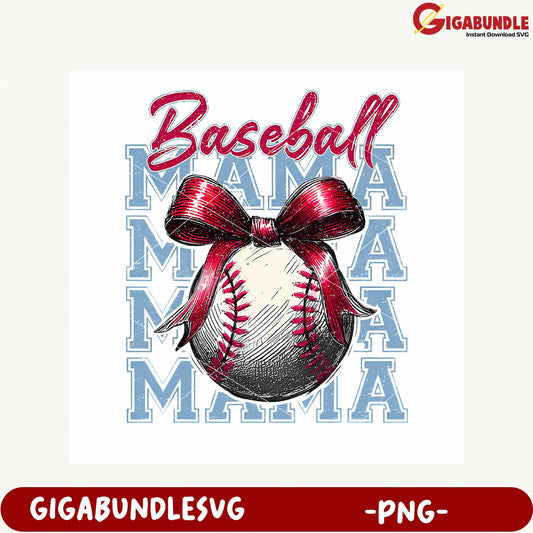 Baseball Mama Vintage Graphic PNG File for Fans