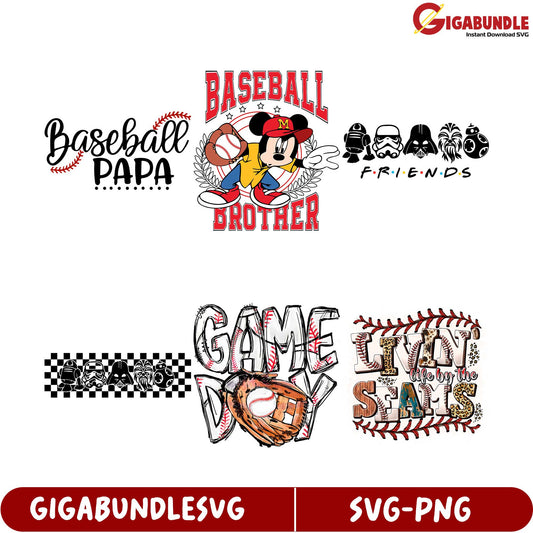 Baseball SVG Bundle Fun Graphics for Fans and Family Designs