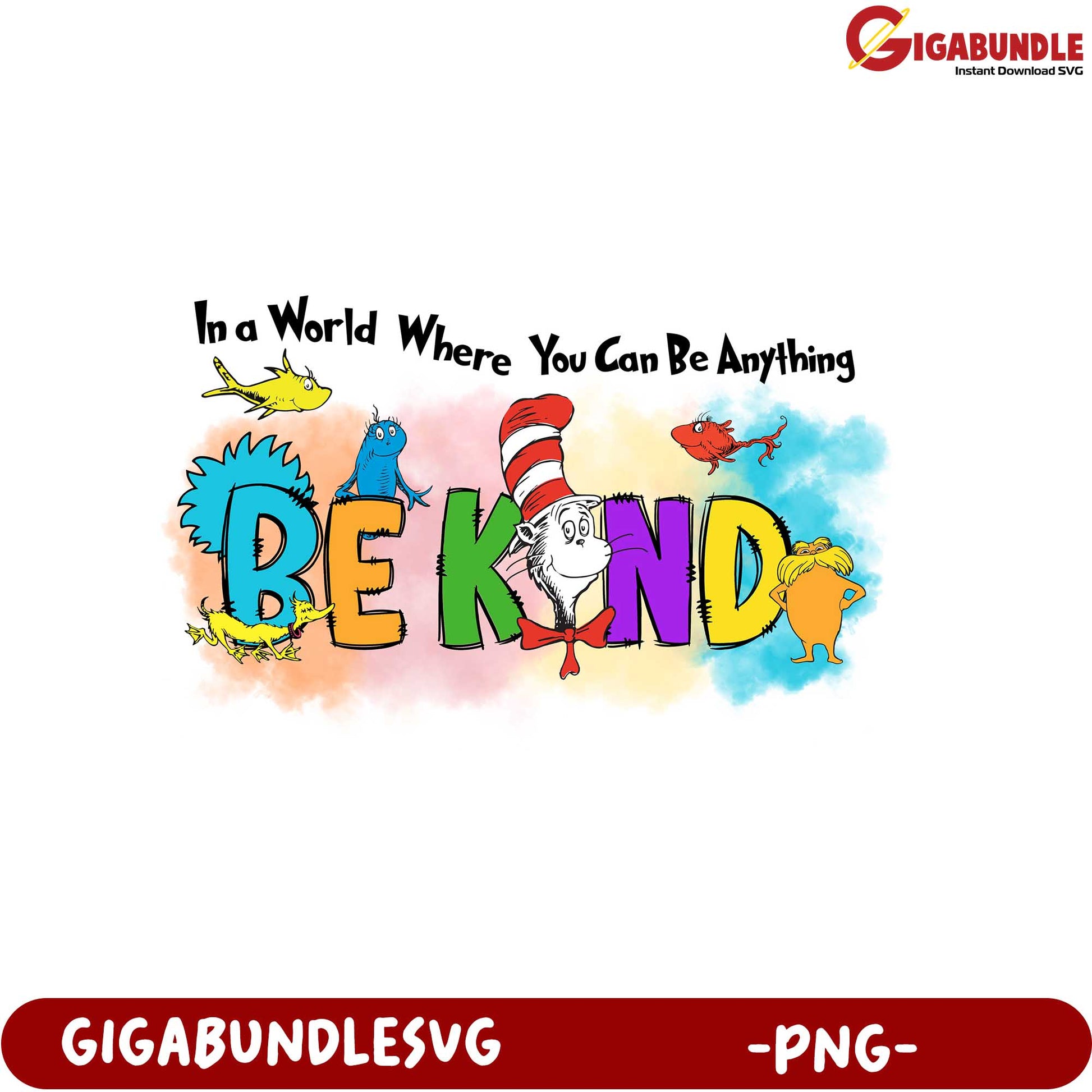 Be Kind Inspirational Quote PNG Art for Kids' Room Decor