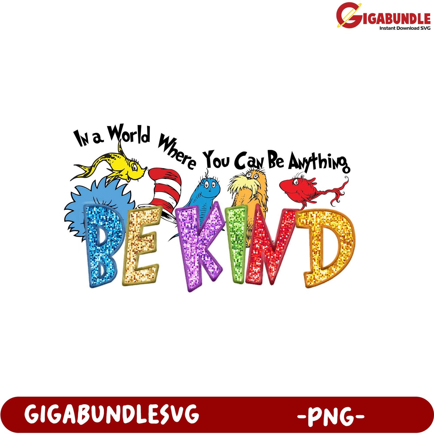 Be Kind Inspirational Quote PNG Design for Kids' Crafts