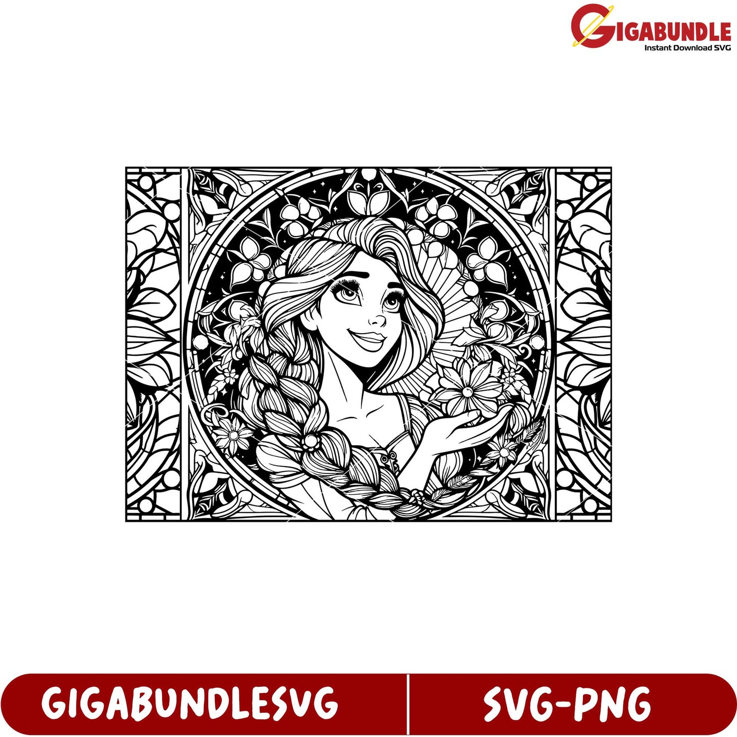 Beautiful Flower Pattern SVG Graphic with Enchanting Character Design