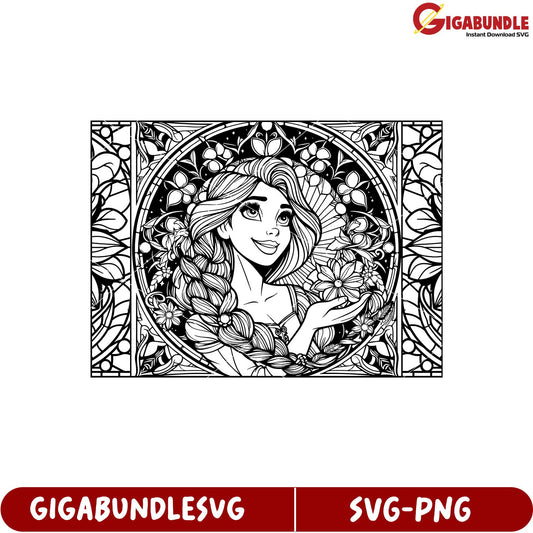 Beautiful Flower Pattern SVG Graphic with Enchanting Character Design