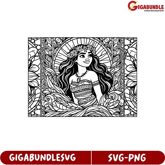 Beautiful Island Princess SVG Art for Creative Craft Projects