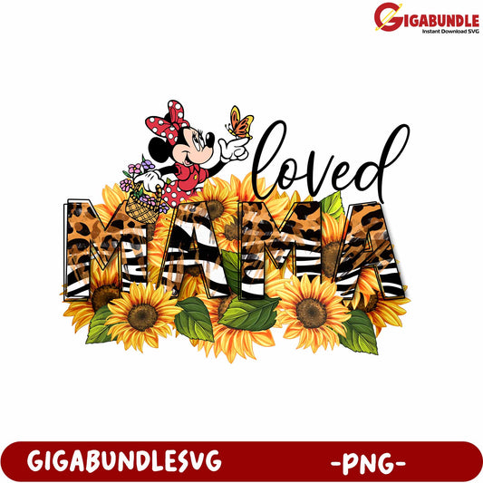 Beautiful Mama Design with Sunflowers and Disney Inspiration PNG