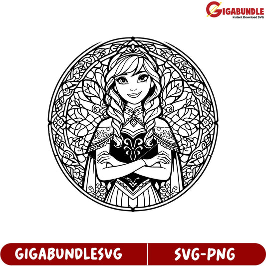 Beautiful Princess Character SVG Design for Creative Projects Download
