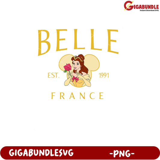 Belle Graphic Design Illustration PNG Downloadable Art