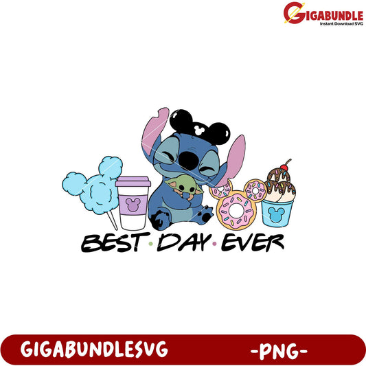 Best Day Ever Cartoon Character Fun PNG Downloadable Art