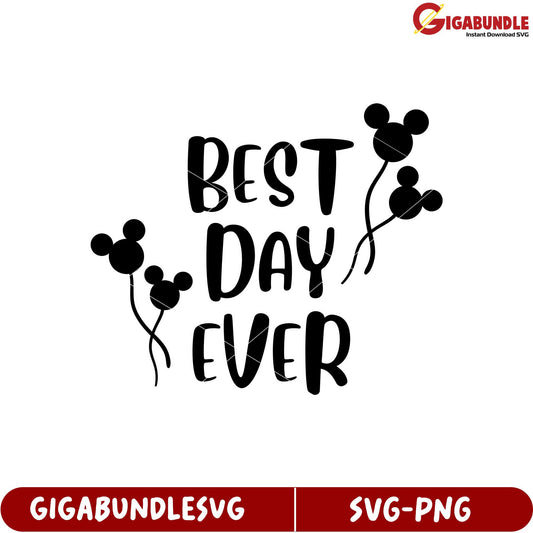 Best Day Ever Colorful Balloon SVG Design for Celebrations and Events