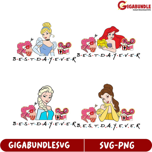 Best Day Ever SVG Bundle  Disney Princess Clipart Set