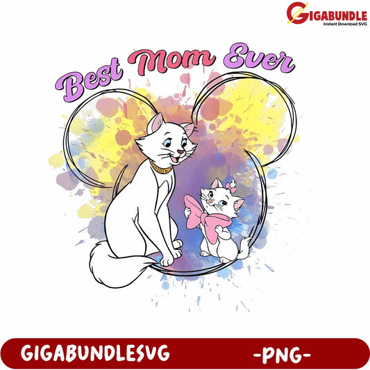 Best Mom Ever Cat Design PNG for Unique Gifts and Decor