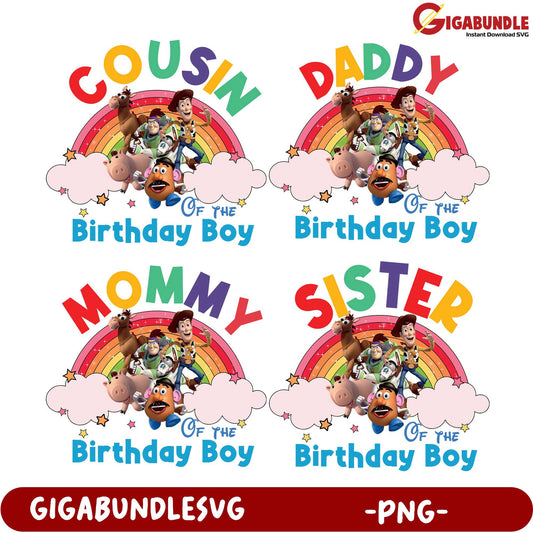 Birthday Boy Family Bundle - PNG Titles for Celebrations