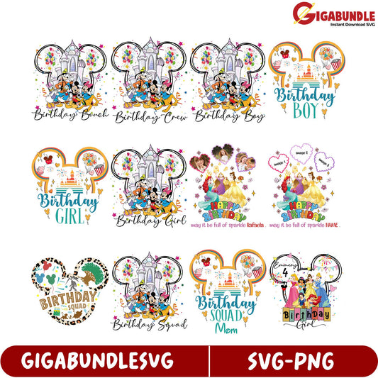 Birthday SVG Bundle for Kids Fun Disney-Inspired Designs