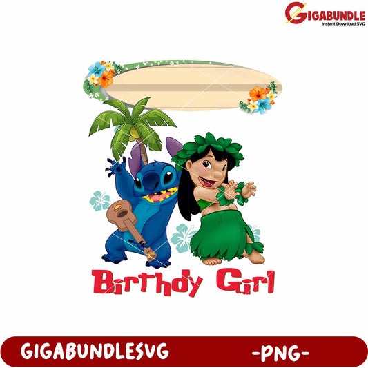 Birthday stitch lilo png, lilo and stitch png, disney celebration png