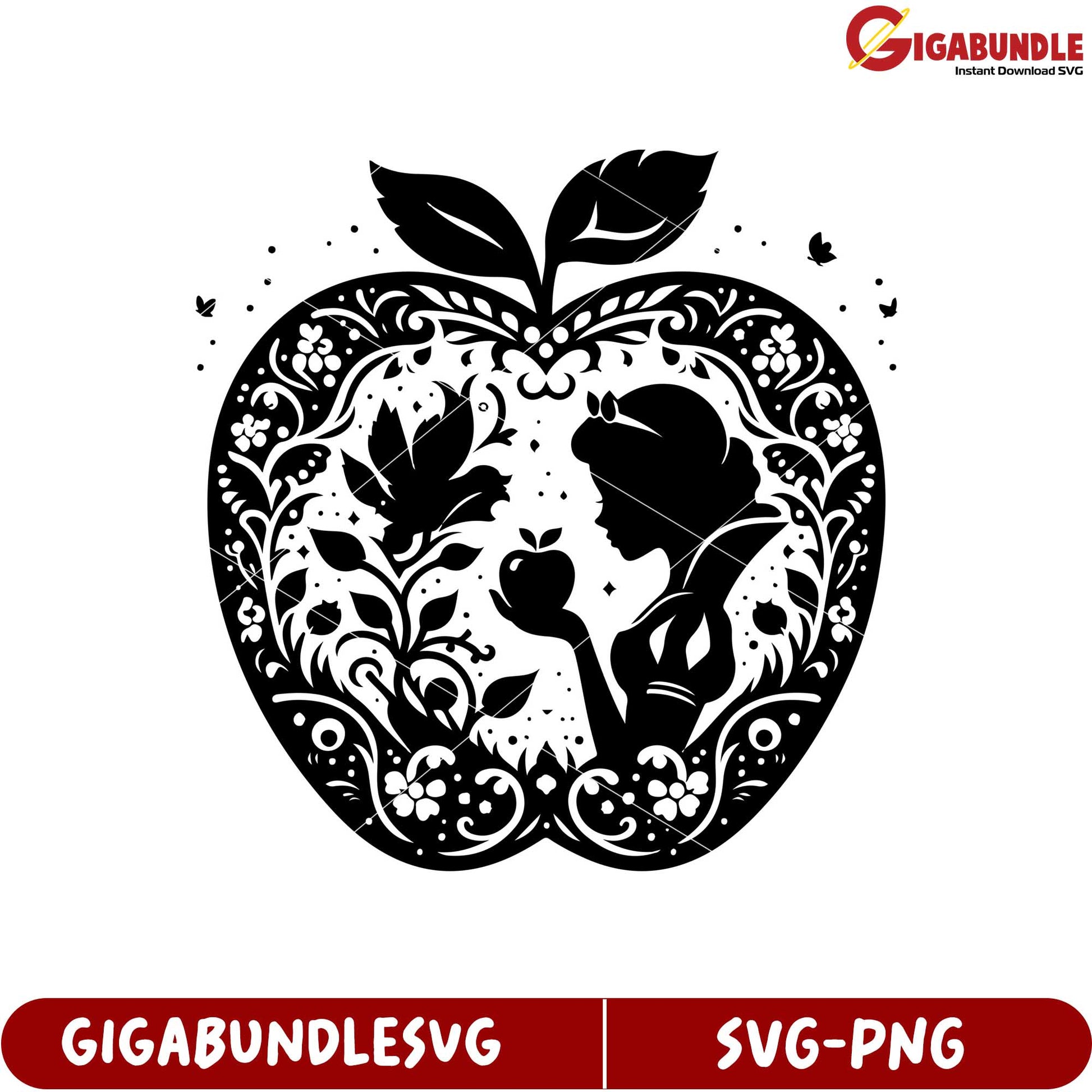 Black Apple Silhouette Art SVG for Unique Craft Projects and Designs