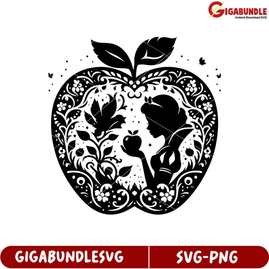 Black Apple Silhouette Art SVG for Unique Craft Projects and Designs