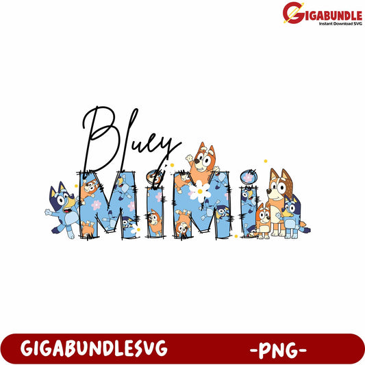 Bluey Mimi Fun Characters Colorful PNG Design for Crafts