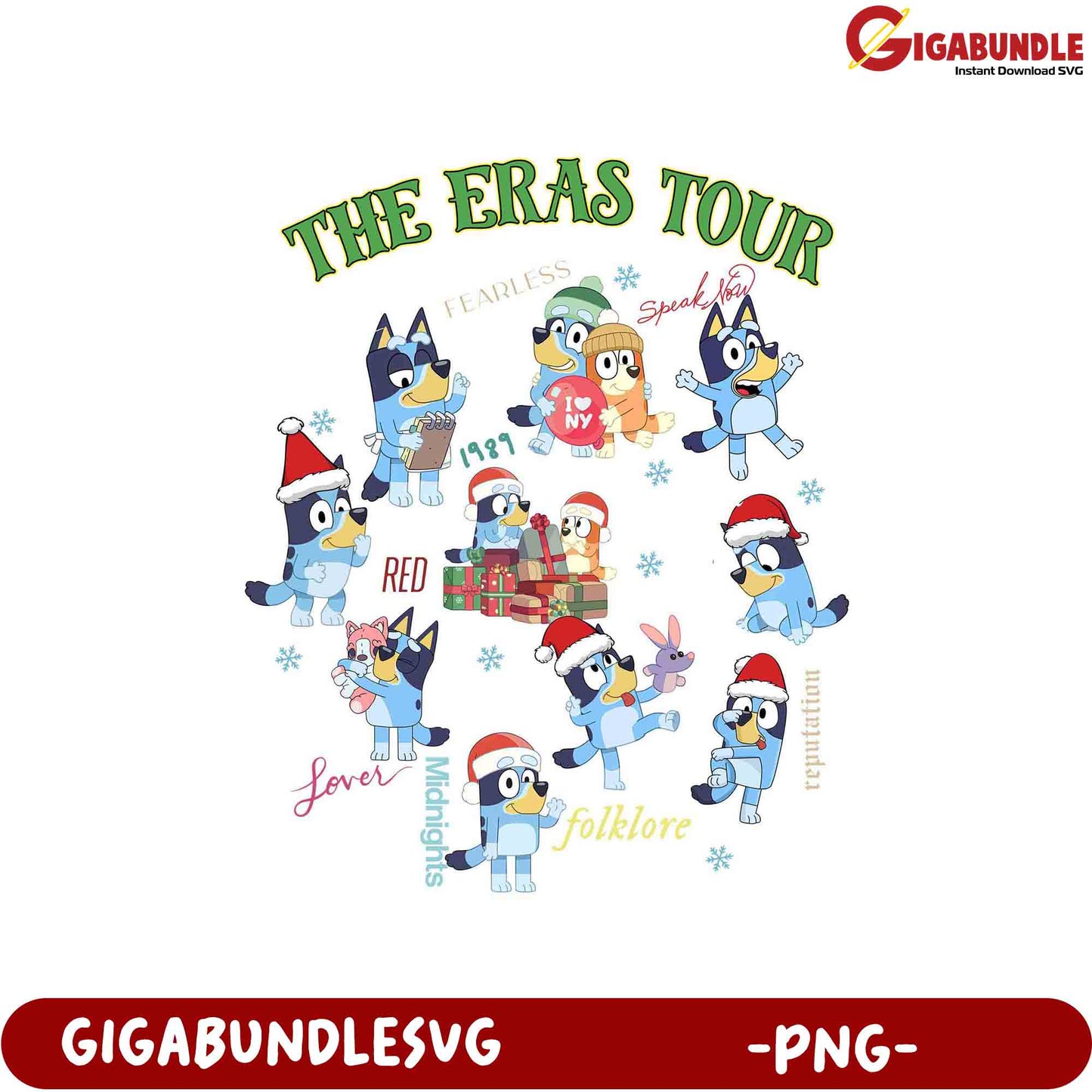 Bluey The Eras Tour PNG Artwork for Fans & Collectors